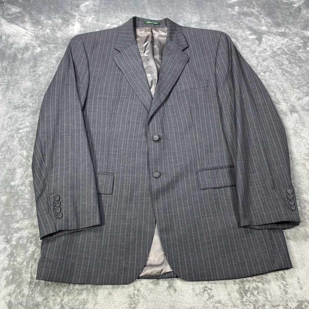 Ralph Lauren Mens Blazer 42R Gray Stripe Sport Coat Jacket Wool Cashmere Canada